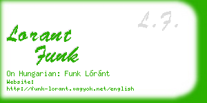 lorant funk business card