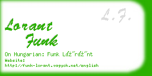 lorant funk business card